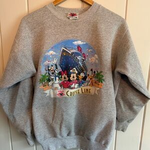 Disney Cruise Line Crewneck Sweatshirt – Gray, Adult Size M (Likely Vintage)